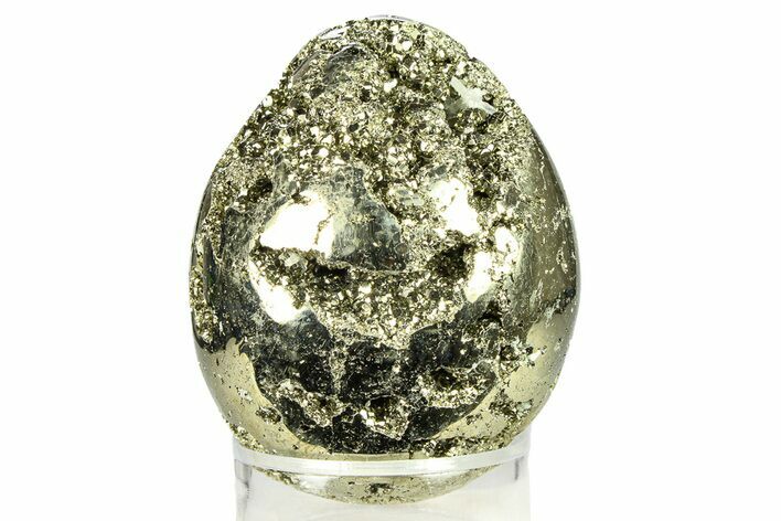 Polished Pyrite Egg - Peru #302382